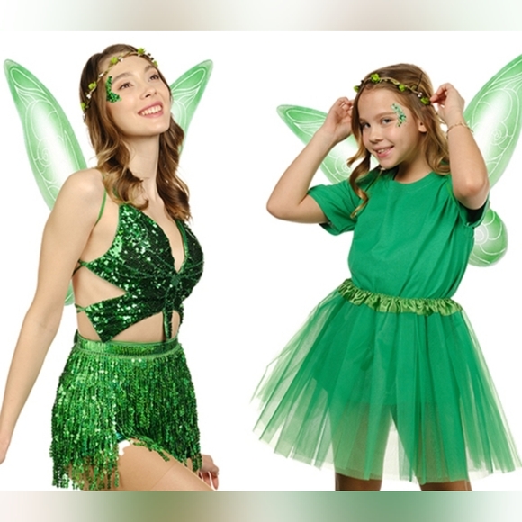 🌺 Green Glitter Fairy Wings - Tinkerbell - Picture 2 of 5